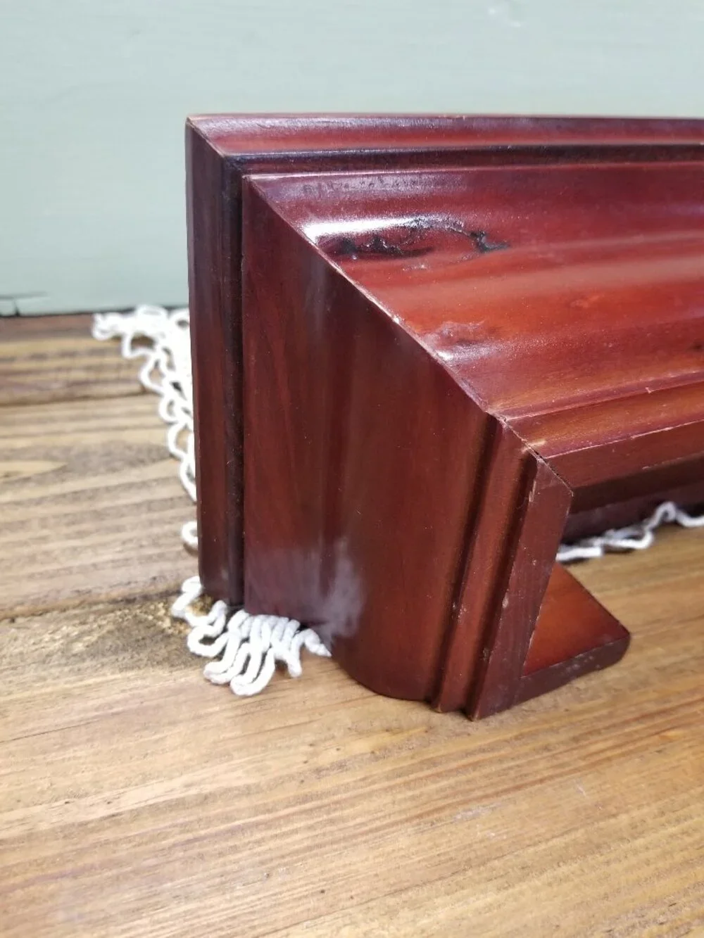 Vintage Wooden Shelf with Plate Groove 24 inch